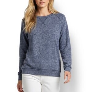 4/$20 Papinelle Navy Marled Knit Sweatshirt Pullover Size Medium